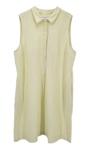 Liz Claiborne Womens Sleeveless Linen Blend Shift Dress Size XXL Yellow Pockets - Picture 1 of 15
