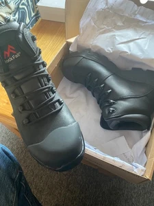 ROCK FALL Waterproof Black Safety Boots Uk Size 8 - Picture 1 of 3