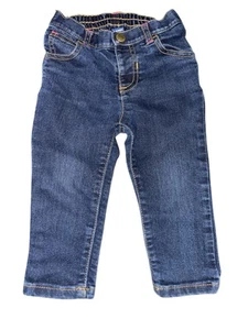 Old Navy Dark Denim Baby Jeans Stretch Snap Elastic Waist Straight 18-24 Months - Picture 1 of 5