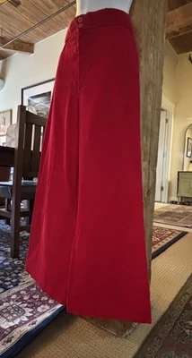 Calça de veludo leve vermelha cintura alta vintage anos 70 26 W 28 pol - Imagem 1 de 4