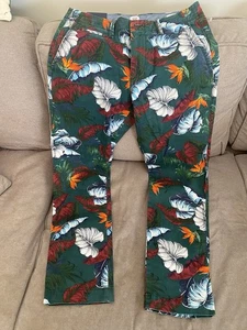 Gap Pants Men’s 30x30 Slim Fit Floral Print Chino Vintage Fresh Palm Tropical - Picture 1 of 7