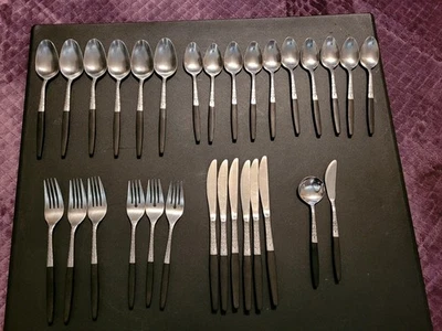 30PC INTERPUR STAINLESS STEEL JAPAN INR2 FLATWARE Fork Knife Spoon Sugar Butter - Image 1 of 4
