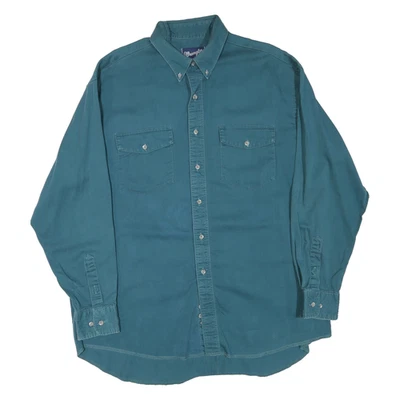Camisa de trabajo informal con botones XL azul mezcla de algodón WRANGLER para hombre Foto 1 de 4