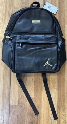 NUEVA Mochila para Laptop Jordan Regal Air Negra/Dorada Patrón Serpiente Imitación Cuero 13" Foto 1 de 4