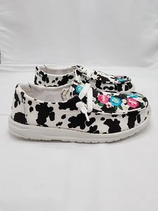 Gypsy Jazz bestickte Damen-Slipper mit Kuhmuster Freizeitschuhe Größe 7 - Bild 1 von 9