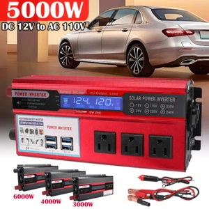 Car Inverter Converter Adapter 12V To 110V Plug Power Outlet Cigarette Lighter - Picture 1 of 89