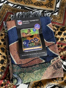Vintage Chicago Bears Throw Blanket Tapestry Woven Fringed 48x60 Tailgate NFL - Picture 1 of 4