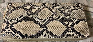 Neu Einzel Reißverschluss Geldbörse Tasche hellbraun Schlangenleder Design - Bild 1 von 5