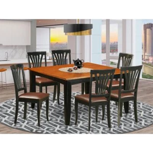 7 PC Dining room set-Dining Table and 6 Wood Dining Chairs - Picture 1 of 4