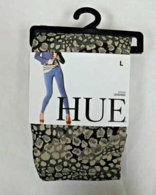 HUE Stylized Animal Print Jeans Leggings Women's Size Medium U20498 - Image 1 of 4