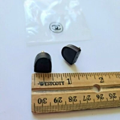 Authentic Chanel High Heel Replacement Taps Tips, Black   NEW - Image 1 of 4