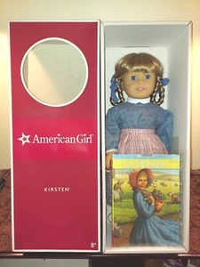 NEW! NIB 2008 AMERICAN GIRL KIRSTEN LARSON 18" DOLL & BOOK HIST CHARACTER RETIRE - Picture 1 of 17