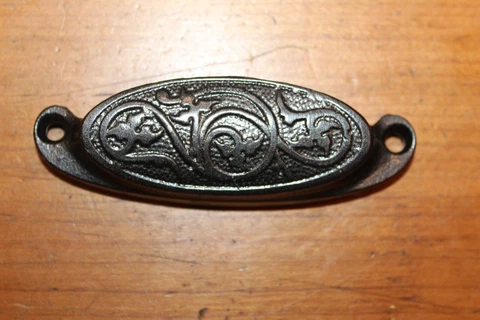 Antique Victorian Cast Iron Bin Apothecary Cupboard Dec 23, 1873 Pull L-31 Cover