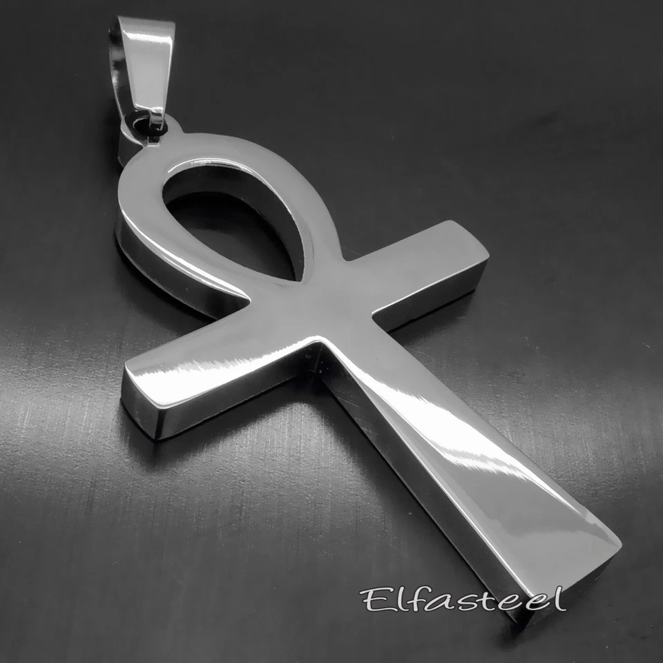 Antigua Cruz Ankh Símbolo Egipcio de la Vida 316L Colgante Acero Inoxidable - Imagen 1 de 4