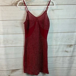 Rot transparent Glitzer Streifen ärmellos Schlaf/Dessous Kleid Größe Large (7) - Bild 1 von 5