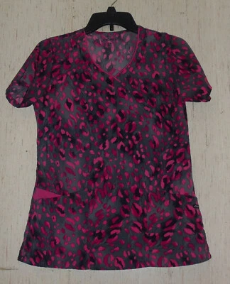 EXCELENTE TOP EXFOLIANTE MUJER JOCKEY GRIS CON ESTAMPADO DE LEOPARDO ROSAS BRILLANTES TALLA XS Foto 1 de 3