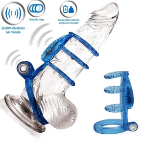 Vibrating Penis Cock Ring Clit Stimulator Couple Sex Toys for Men Enhancer US - Picture 1 of 13