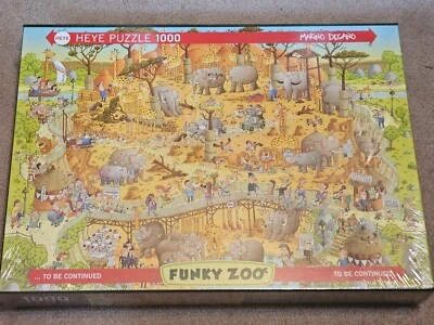 African Habitat Funky Zoo 1000 Piece Jigsaw Puzzle Heye New - Image 1 of 4