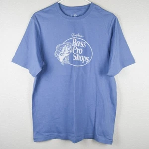Bass Pro Shop Unisex Adult M Blue Fishing Logo Tshirt Tee Top Crew Short Sleeve - Picture 1 of 5
