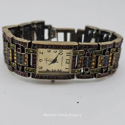 Reloj de cuarzo vintage Heidi Daus B5300B cristal Art Deco Japón movimiento necesita batería Foto 1 de 4