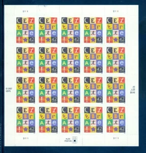 US 4335 Celebrate, 42c Rate, Sheet/20, Mint NH, minor perf separation UL - Picture 1 of 1