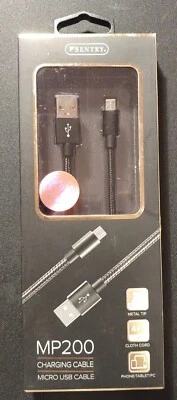 Sentry MP200 Charging Cable - Micro USB Cable 4' Cloth Cord Phone Tablet PC - Image 1 of 4