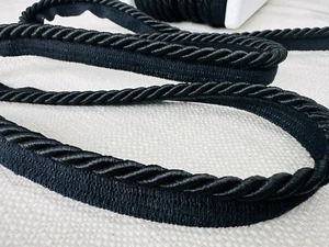 Cojín decorativo cuerda trenzada metálica con brida de 7 mm - negro - Imagen 1 de 4