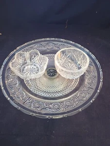 Vintage Collector’s Crystal Galleries by Fairfield Crystal Pedestal Server Lot - Picture 1 of 3