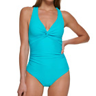 Calvin Klein Strappy-Back Plunge-Neck One-Piece Swimsuit Women's Size 6 NWT