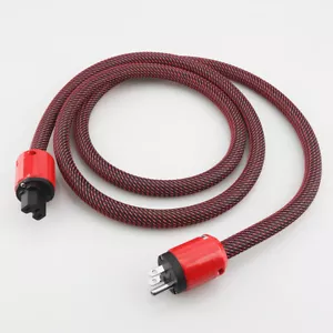 5N OFC Pure Copper US/EU Schuko AC Mains Power Cord HIFI Audio Power Cable - Picture 1 of 13