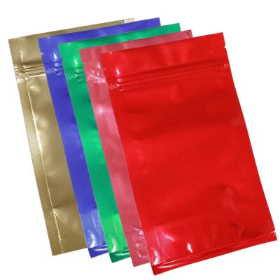 100 Gripseal Bags Zip Lock Gusset Food Pouch 12x21 CM Herbs Tea Coffee Spices - Image 1 of 3