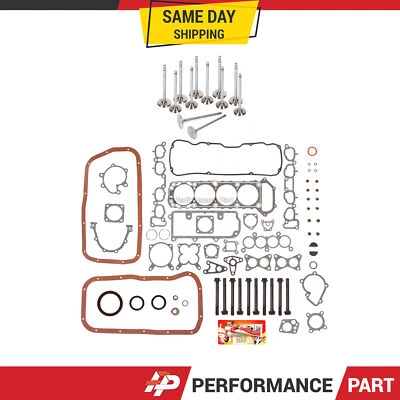 Full Gasket Set Intake Exhaust Valves Fit 89-90 Nissan D21 240SX 2.4 SOHC KA24E - Image 1 of 4