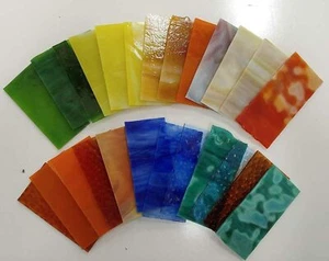 2" X 4" Stained Glass Variety Pack -(25 Pieces) by BiNARi Glass Studio - Picture 1 of 1