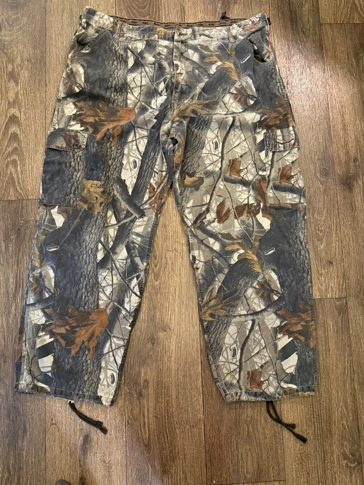 Vintage Liberty Hunting Pants Mens 2XL XXL Brown Camo Hardwood Realtree 44x 30 - Image 1 of 4