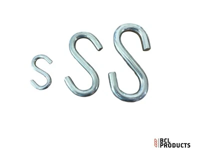 Chrome Plated S Hooks - Garden Hooks - Hanging Rail - Heavy Duty - Choose Size - Image 1 of 3