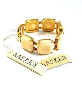 Ralph Lauren Armband goldfarben elegant Boho Retro eckig Kostüm siehe Fotos - Bild 1 von 5