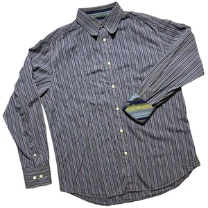 Robert Graham Hemd Herren Large lila schwarz Streifen Langarm kariert Flip Cuff - Bild 1 von 12
