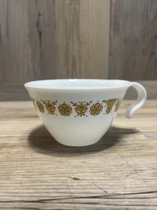 Corelle Farfalla Oro Tazzine da Tè Caffè Manico Gancio Corning Impilabile - Foto 1 di 4