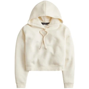 J. Crew Heritage fleece cropped hoodie in Ivory S NWT - Picture 1 of 12