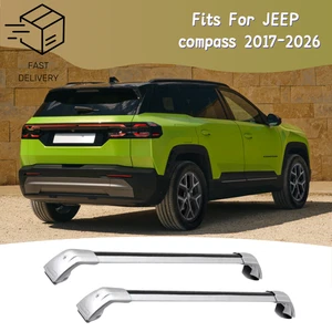 Barra transversal de aluminio de 2 piezas para barras de techo negras bloqueables Jeep Compass 2017-2026 - Imagen 1 de 15