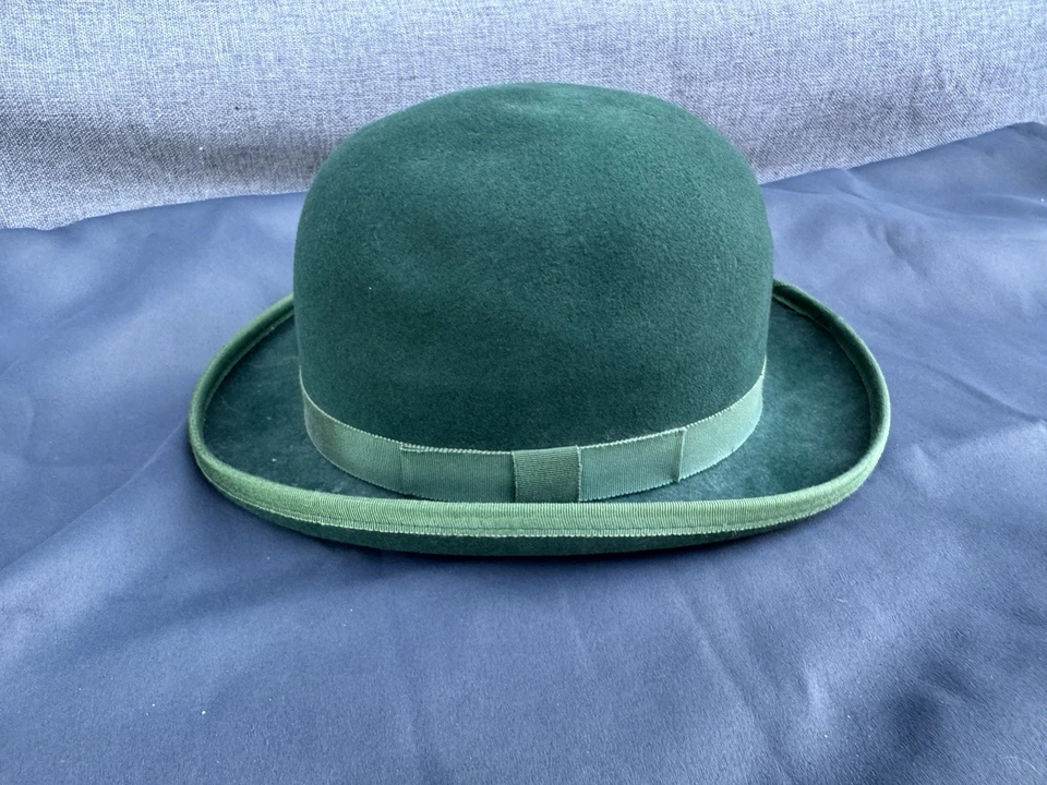 Sombrero Golden Gate Co. L.A. Bowler Derby Fieltro Talla 7 Verde De Colección Foto 1 de 4