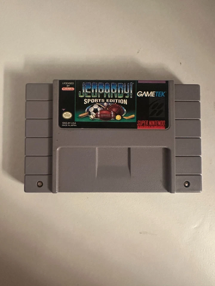 Jeopardy Sports Edition Super Nintendo Cartridge Game Tested Working Authentic - Image 1 of 1