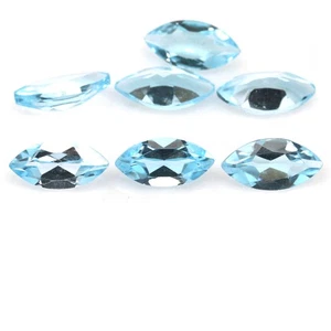 8.93 CT. VVS 7Pcs Sky Blue Topaz Brazil Marquise - Picture 1 of 4