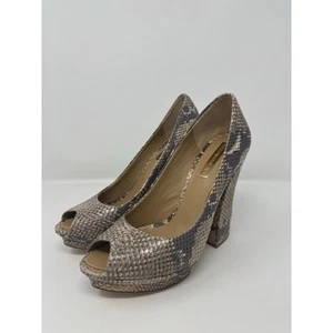 BCBG MAXAZRIA Dahlia Snake Print Peep Toe Heels - Picture 1 of 5