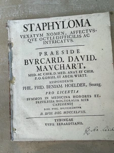 STAPHYLOMA --a 1748 Dissertation - Picture 1 of 3