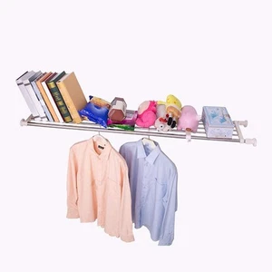 Tension Shelf Expandable Rod Closet System Heavy Duty Clothes Hanger Adjustab... - Picture 1 of 7
