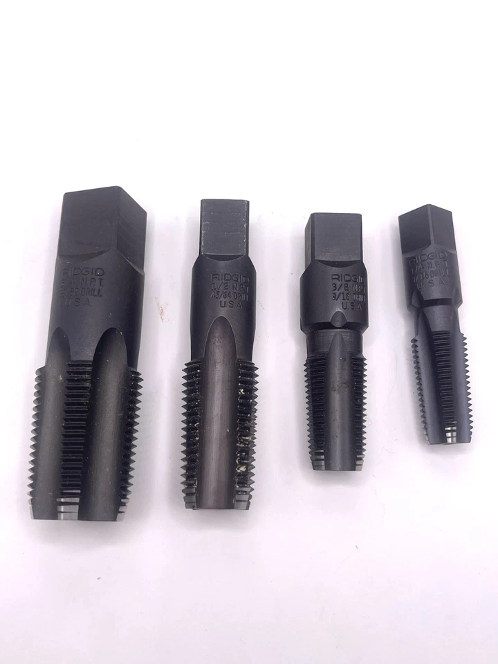 Ridgid Pipe Tap Set 3/4,1/2,3/8,1/4 Excellent Cond - Image 1 of 4