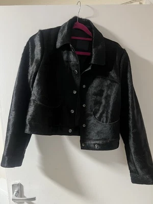 Mango Real Leather Fur Jacket, Size S - Image 1 of 4