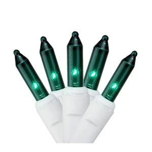 Hofert 100-Count Green Mini Christmas Light Set, 4.6ft White Wire - Picture 1 of 3