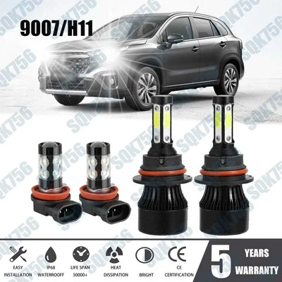 Para Suzuki SX4 2007-2013 4x Combo 9007 y H11 Faros LED Faros Antiniebla Bombillas Blancas Foto 1 de 4